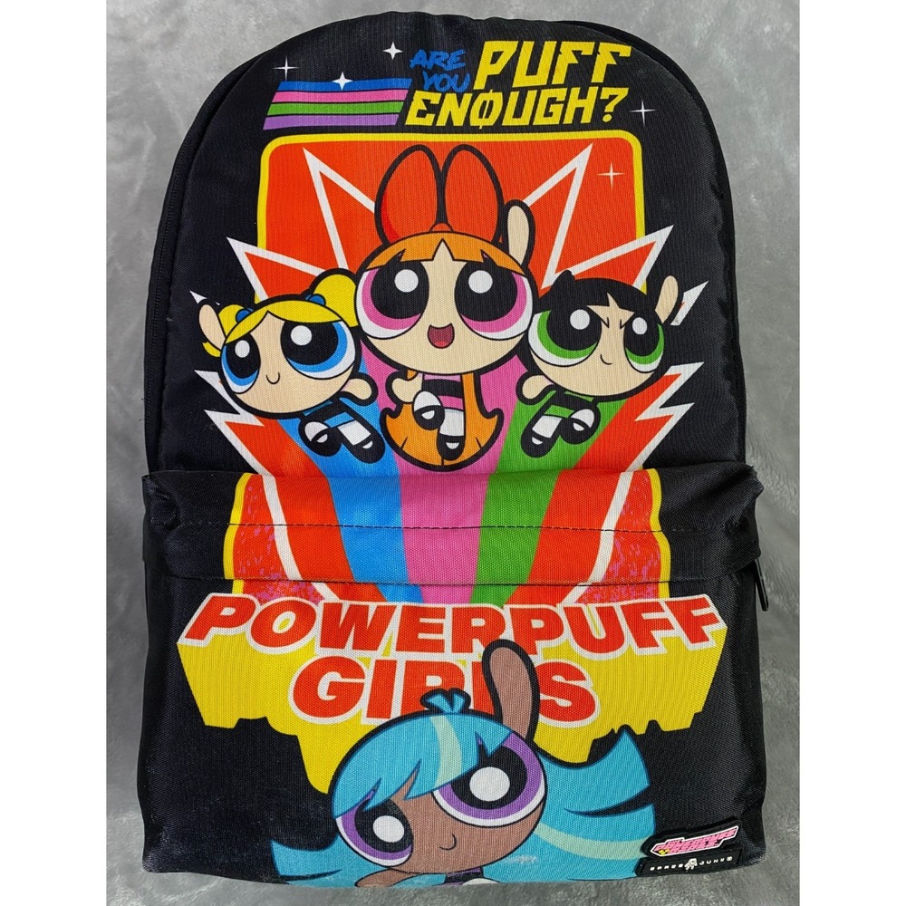 Space Junk Powerpuff Girls Backpack OSFM Black Are You Puff Enough Retro 90s